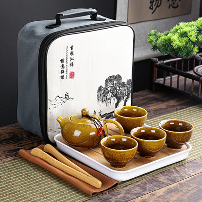 With Travelling Bag 4 Cups Kung Fu Tea Set