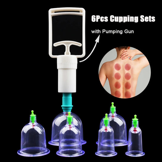 6Pcs Vacuum Cupping Sets with Pumping Gun