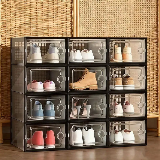 6/12-Piece Side-Opening Transparent Shoe Box