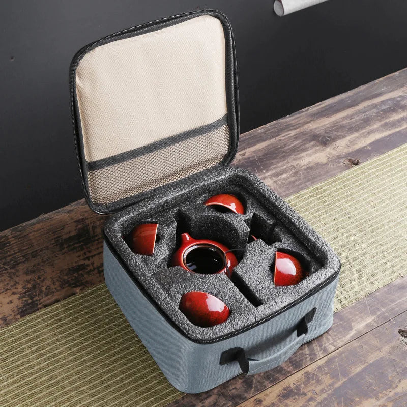 With Travelling Bag 4 Cups Kung Fu Tea Set